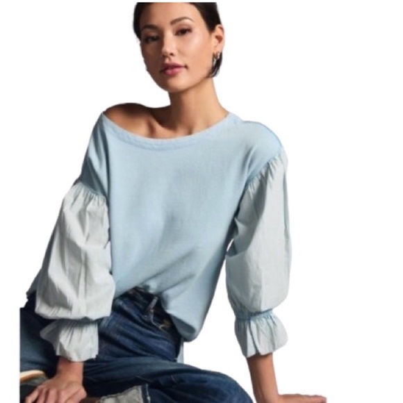 Pilcro Tops - Pilcro Light Blue Textured Top